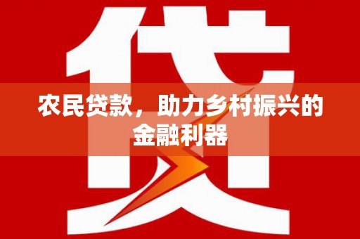 金口河农民贷款，助力乡村振兴的金融利器